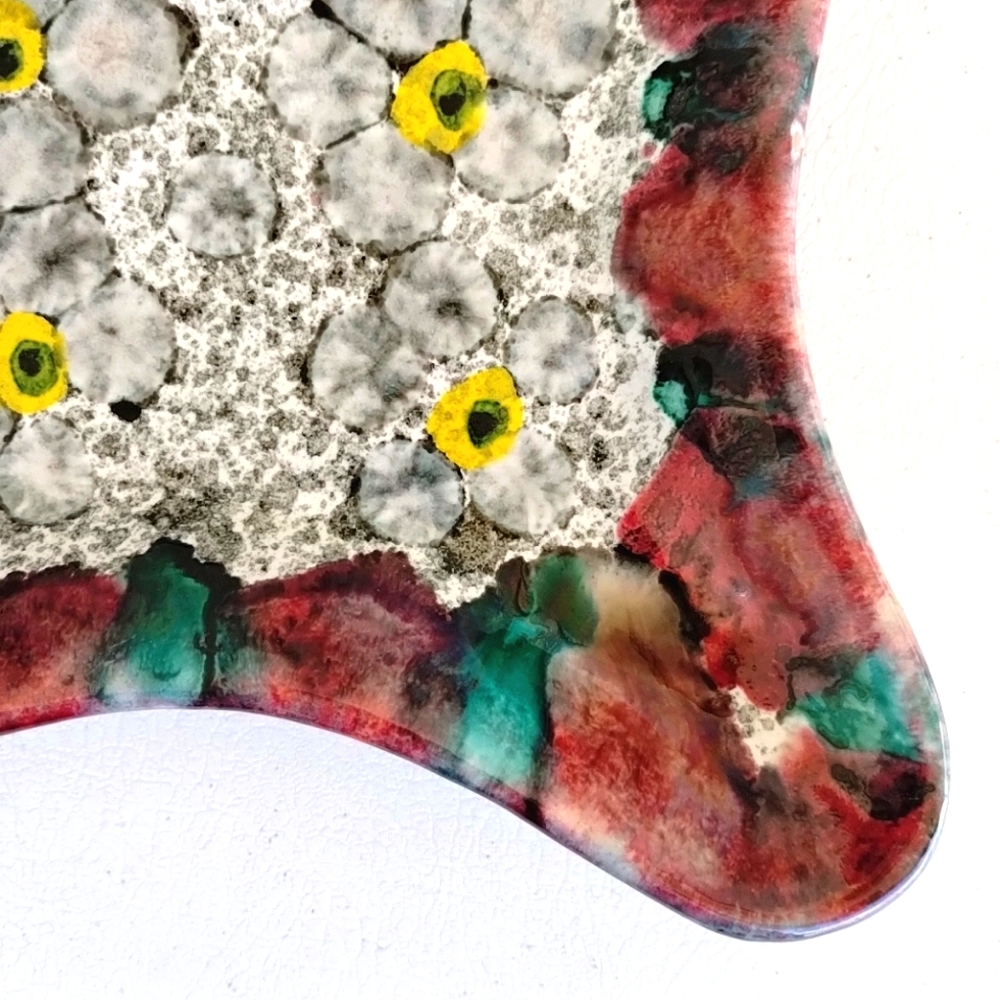 Italian Art Pottery Trinket Dish Ashtray Dripped Glazed Amoeba Freeform Signed - Picture 7 of 15